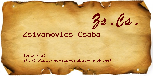 Zsivanovics Csaba névjegykártya
