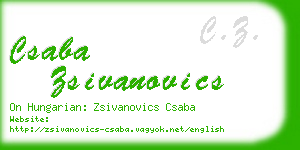csaba zsivanovics business card